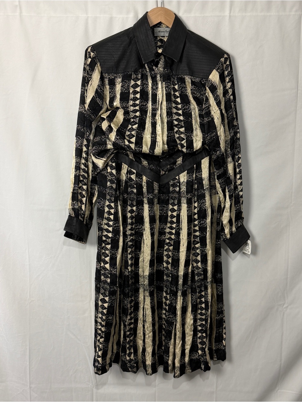 VTG 80s Adrianna Papell Silk Shirt & Skirt Set Womens Size 12 Career Power